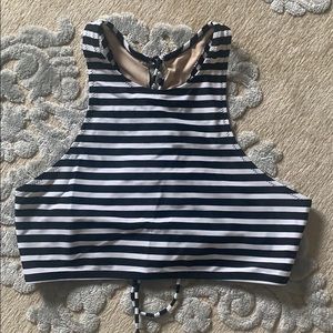 Adorable striped high neck bikini top XL